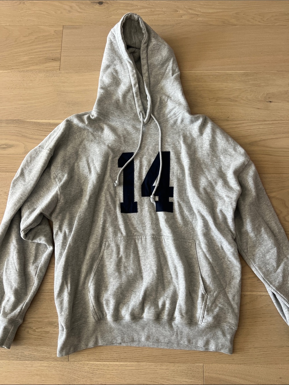 John Galt Grey Hooded Sweatshirt with Navy '14' Graphic